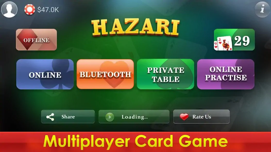 Скачать Hazari - 1000 Points Card Game [MOD Бесконечные монеты] на Андроид