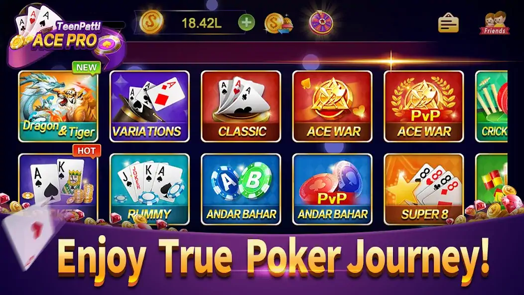 Скачать Teenpatti Ace Pro -poker,rummy [MOD Бесконечные монеты] на Андроид