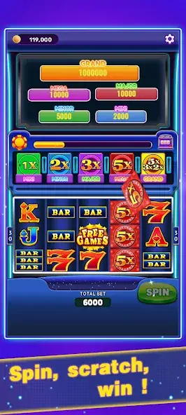 Скачать Scratch Frenzy Slot [MOD Бесконечные монеты] на Андроид