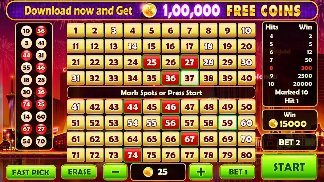 Скачать Keno Prime - Super 3X Payout [MOD Много денег] на Андроид