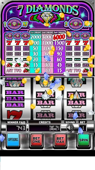 Скачать Seven Diamonds Deluxe : Vegas  [MOD Бесконечные деньги] на Андроид