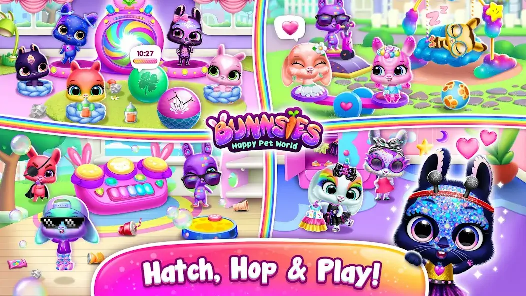 Скачать Bunnsies - Happy Pet World [MOD Много монет] на Андроид