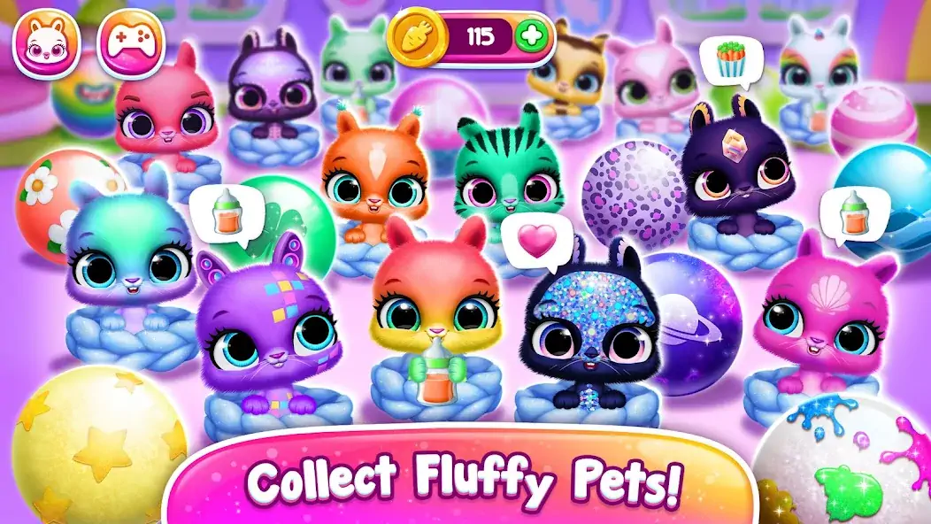 Скачать Bunnsies - Happy Pet World [MOD Много монет] на Андроид