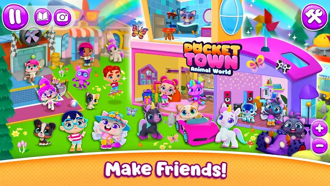 Скачать Pocket Town — мир животных [MOD Бесконечные монеты] на Андроид