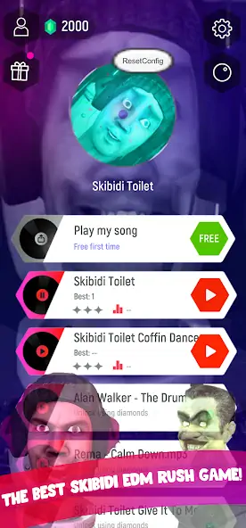 Скачать Skibidi Toilet Music Tiles Hop [MOD Бесконечные монеты] на Андроид