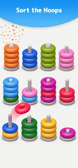 Скачать Color Sort 3D — Hoop Stack [MOD Бесконечные монеты] на Андроид