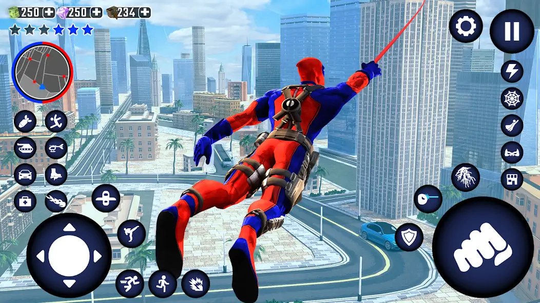 Скачать Синий Паук Игра: Супер Человек [MOD Много денег] на Андроид