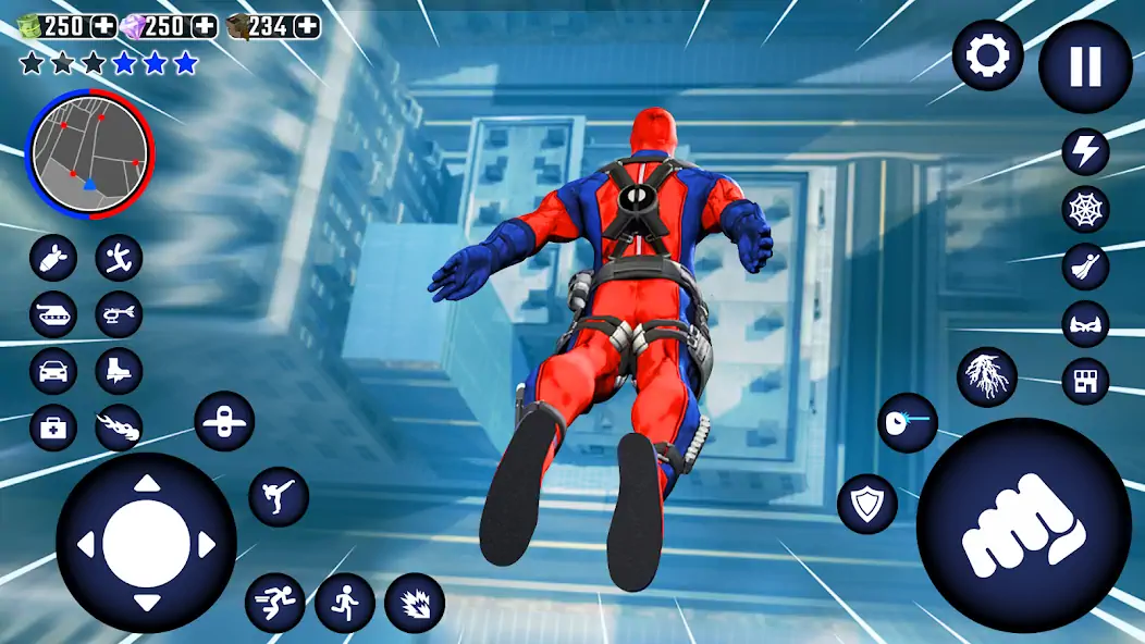 Скачать Синий Паук Игра: Супер Человек [MOD Много денег] на Андроид