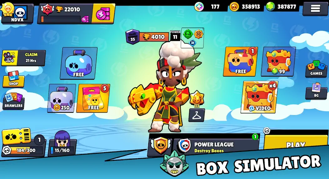Скачать Box Simulator Hank Brawl Stars [MOD Много монет] на Андроид