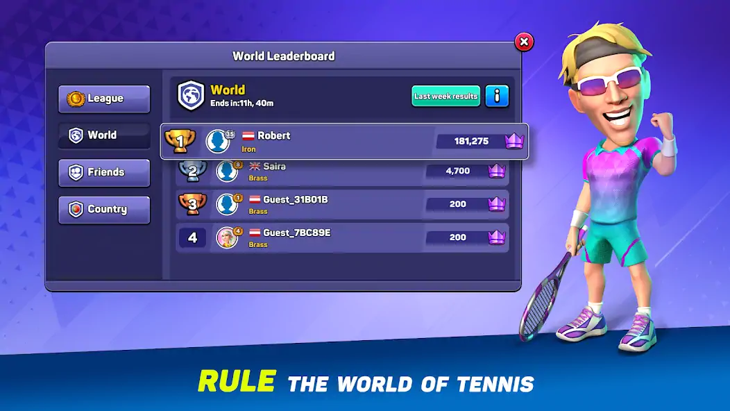 Скачать Mini Tennis: Perfect Smash [MOD Бесконечные деньги] на Андроид
