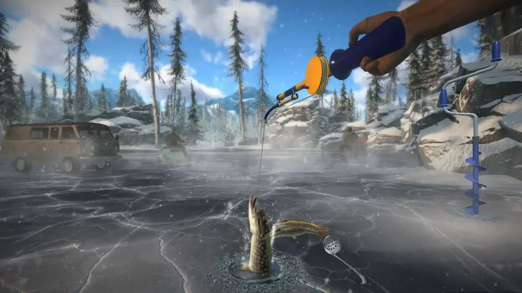 Скачать Зимняя рыбалка русская игра 3d [MOD Много денег] на Андроид