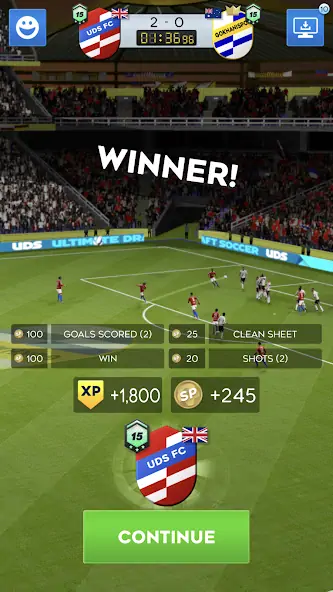 Скачать Ultimate Draft Soccer [MOD Много монет] на Андроид