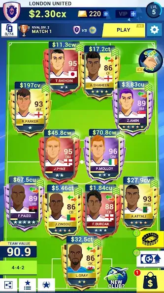 Скачать Idle Eleven - Football tycoon [MOD Много монет] на Андроид