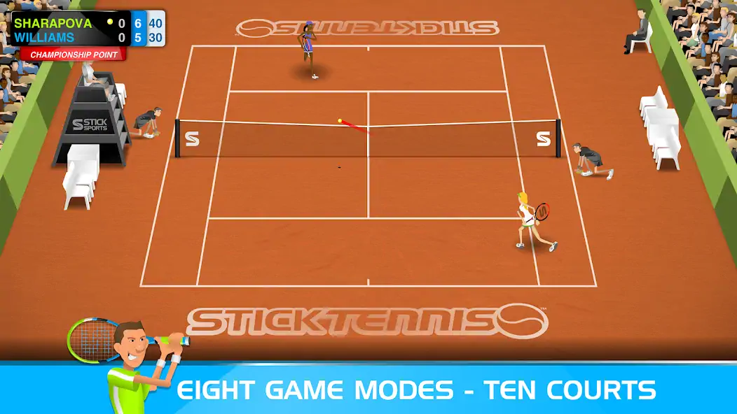 Скачать Stick Tennis [MOD Много денег] на Андроид