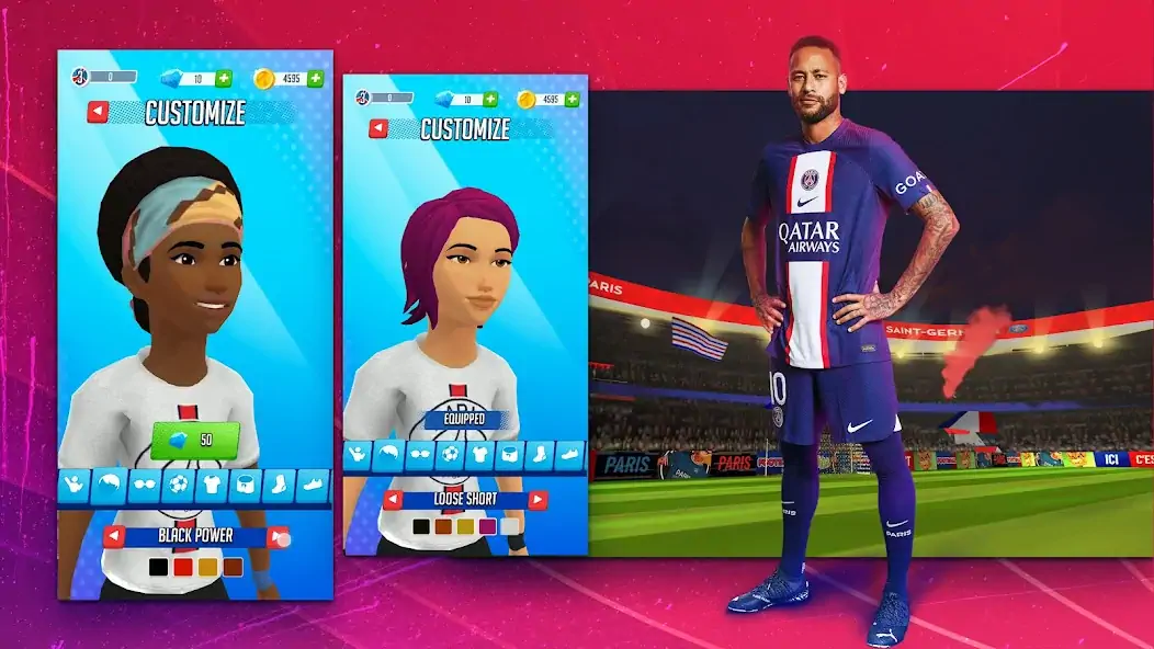 Скачать PSG Football Freestyle 2023 [MOD Бесконечные монеты] на Андроид