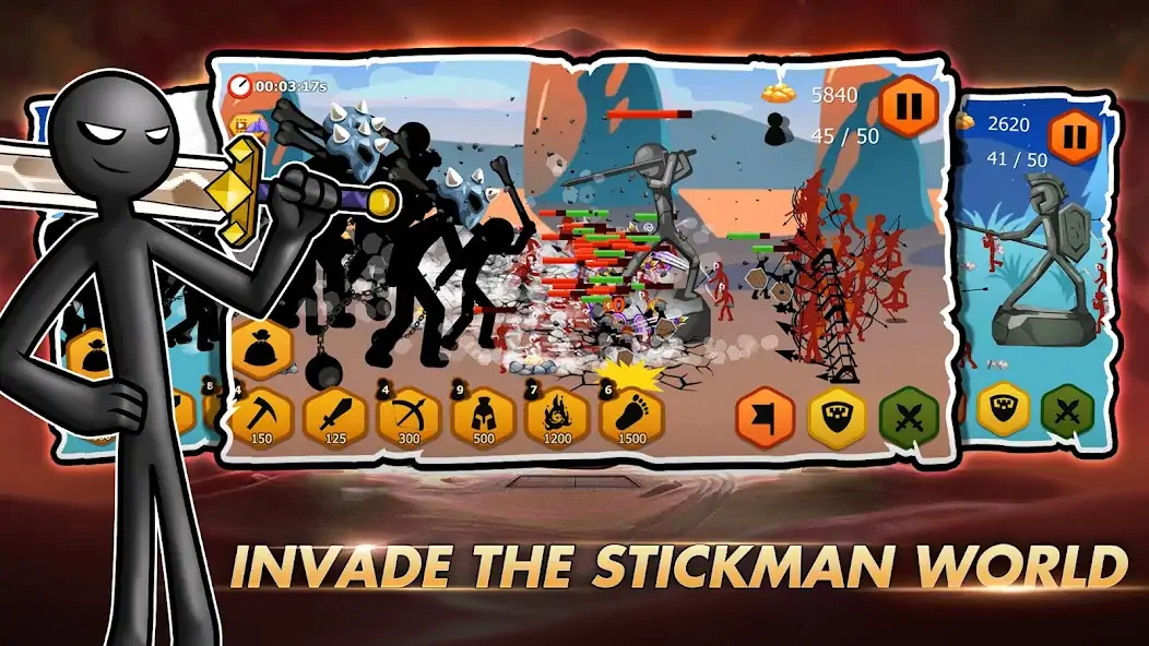 Скачать Stickman Battle War [MOD Много денег] на Андроид