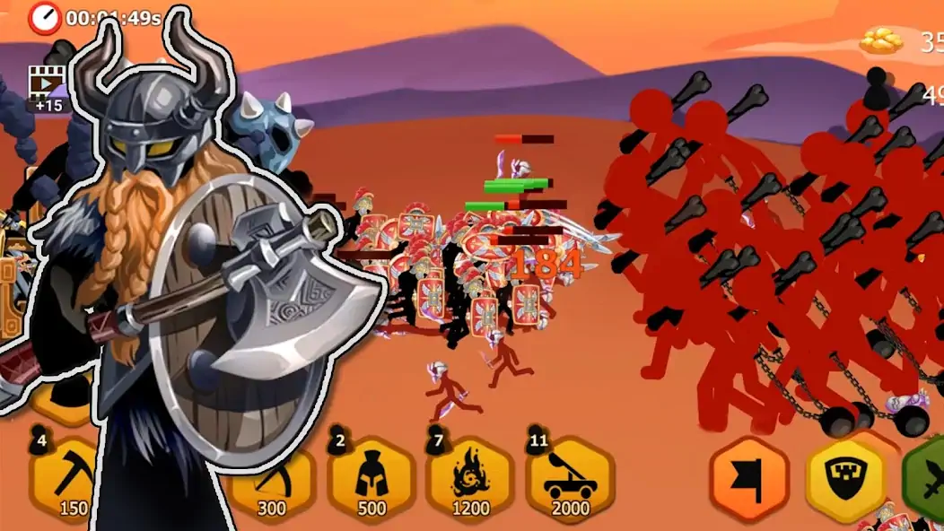 Скачать Stickman Battle 2: Empires War [MOD Много монет] на Андроид