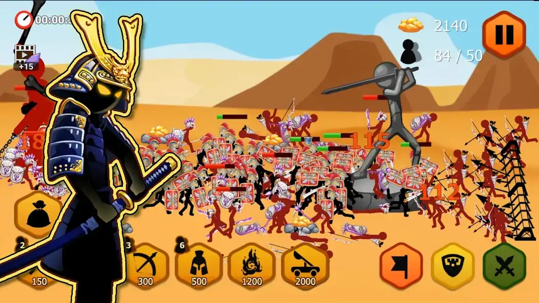 Скачать Stickman Battle 2: Empires War [MOD Много монет] на Андроид